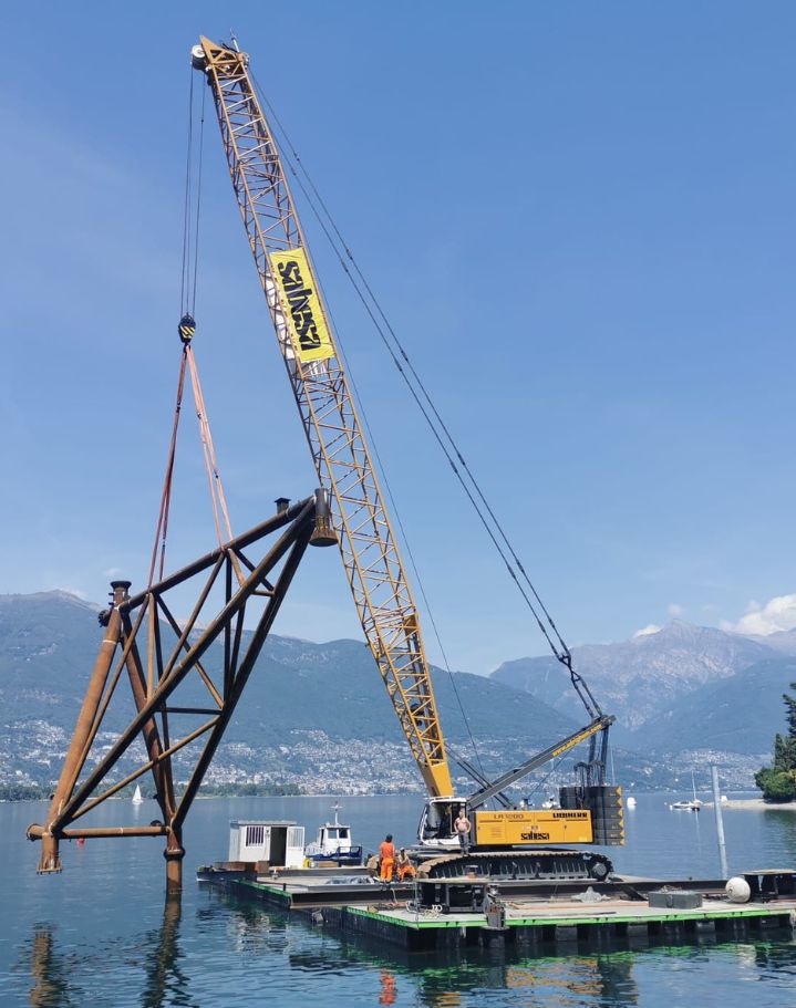 comar srl ha realizzato il nuovo porto a Gambarogno sul Lago Maggiore in Svizzera