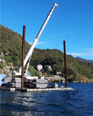 Lavori marittimi e lacustri altamente specializzati sul Lago Maggiore, in Italia e in Svizzera.