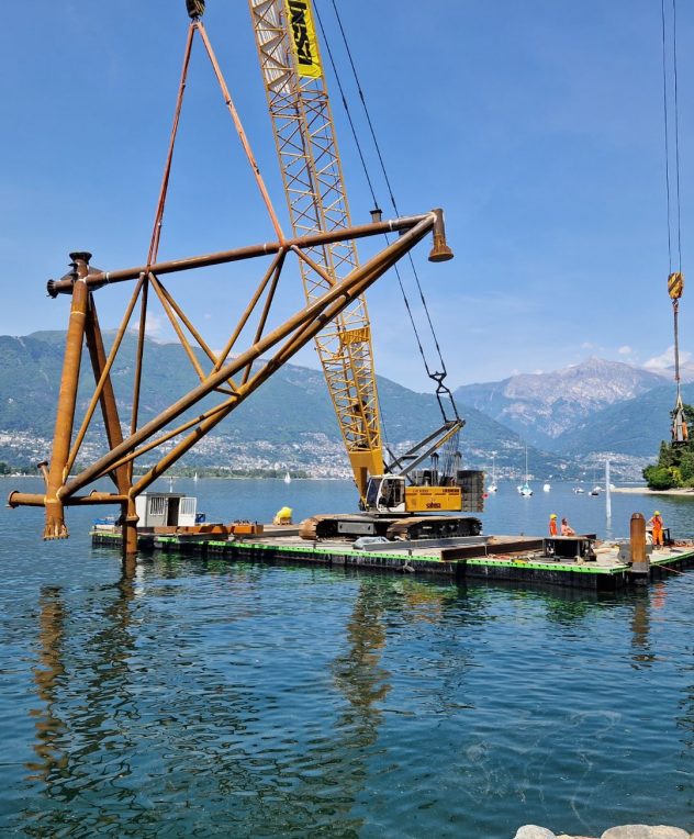 comar srl ha realizzato il nuovo porto a Gambarogno sul Lago Maggiore in Svizzera