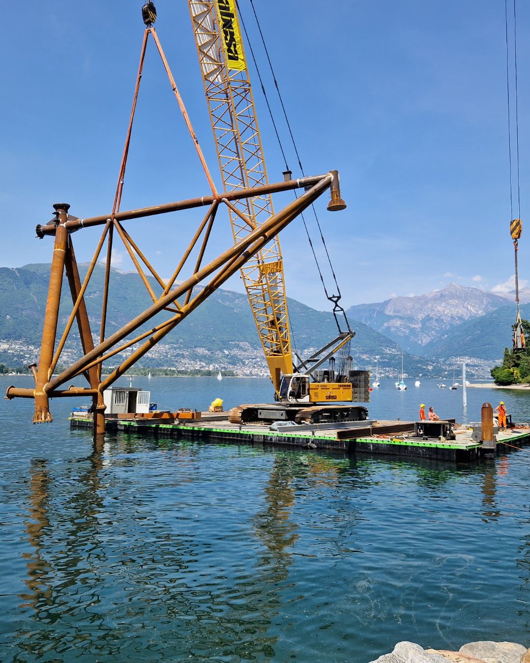 comar srl ha realizzato il nuovo porto a Gambarogno sul Lago Maggiore in Svizzera